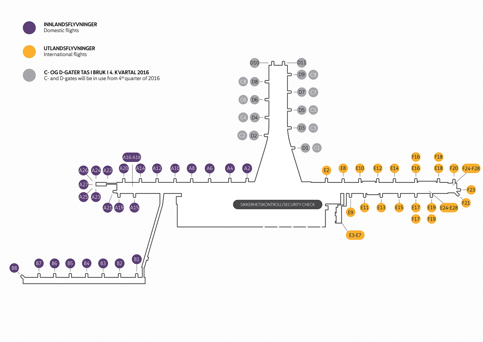Oslo Lufthavn fikk nye navn på gatene inatt Dfly